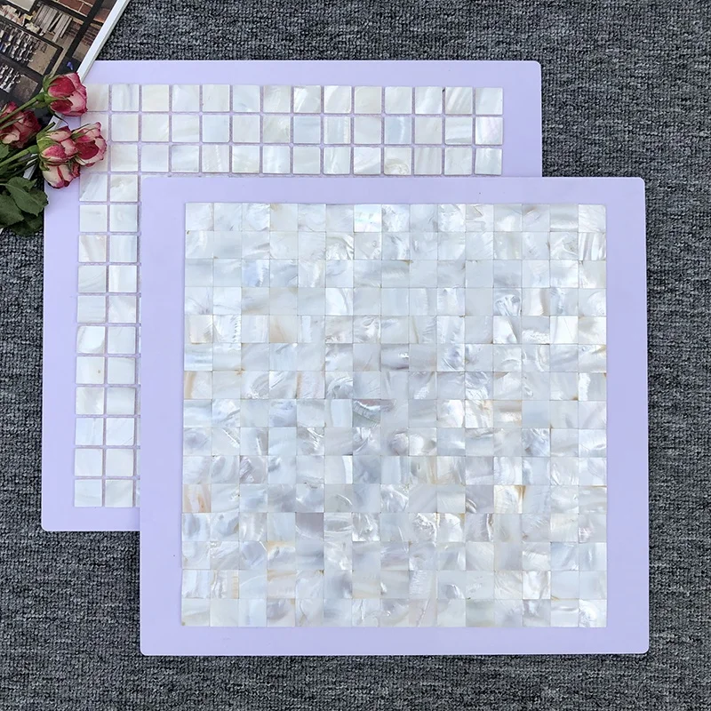 White 3d Self Adhesive Peel And Stick On Mother Of Pearl Backsplash Shell Mosaic Tile