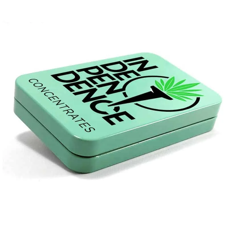 Childproof tin box with lid air tight child safety lock tin slide tin with CR lock for rolls gummies mints bites