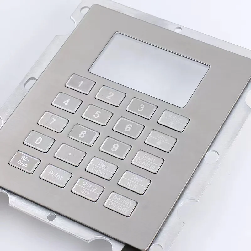 Custom stainless steel waterproof industrial metal 4x3 matrix numeric mechanical keypad