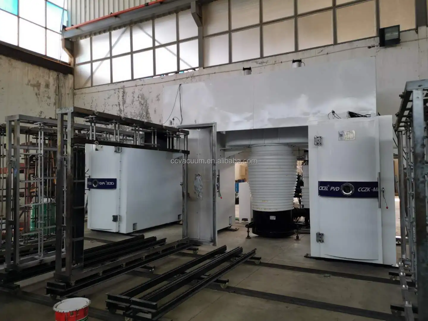 Plastic metalizing vacuum coating machine for glass mirror