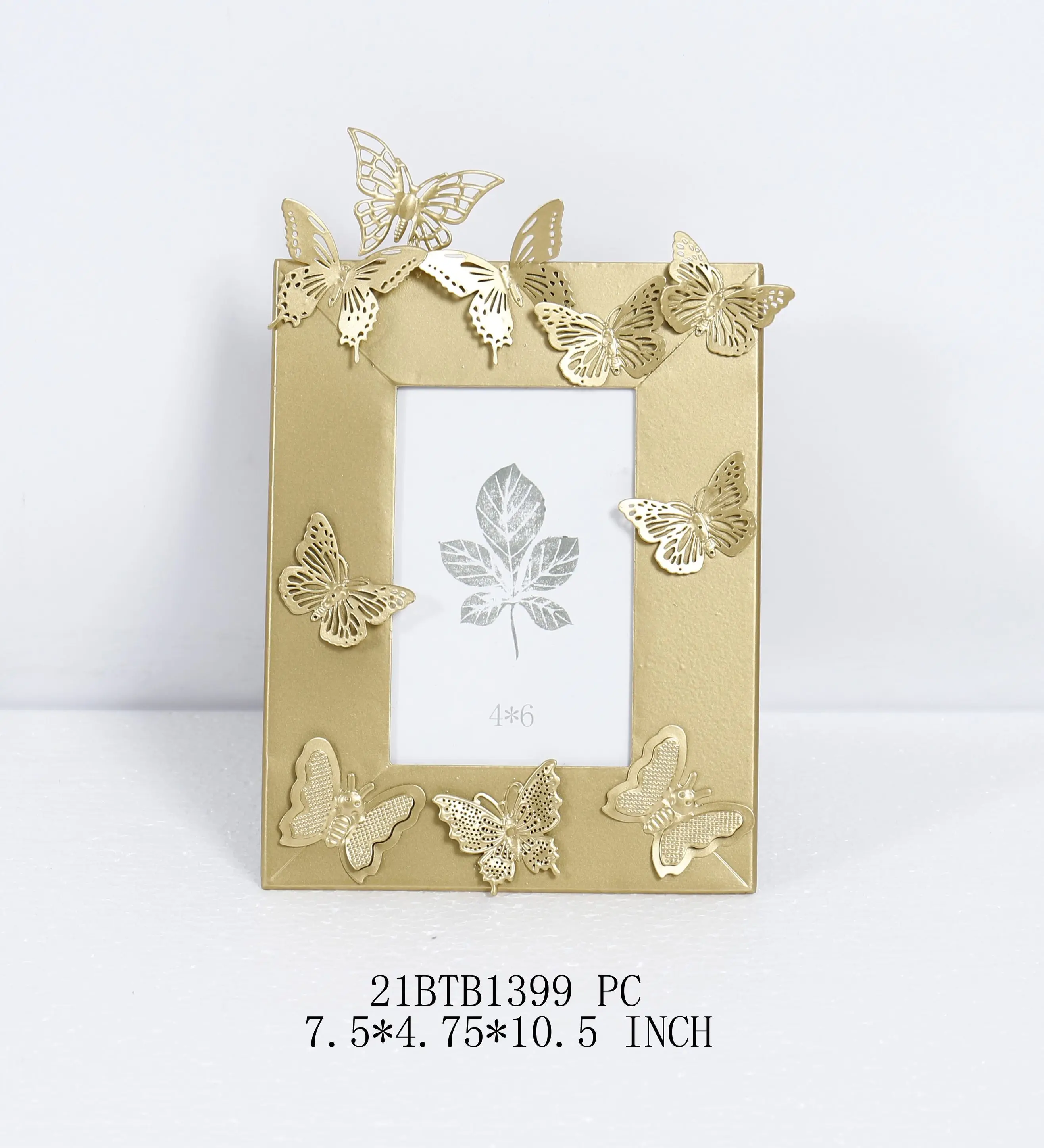 table photo frame metal custom popular modern creative butterfly home decor  golden metallic photo frame