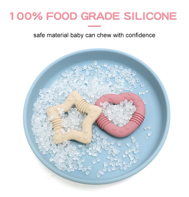 new Baby gift Star style100%food Grade silicone baby teething toy bpa free silicone teether sensory toys baby teether