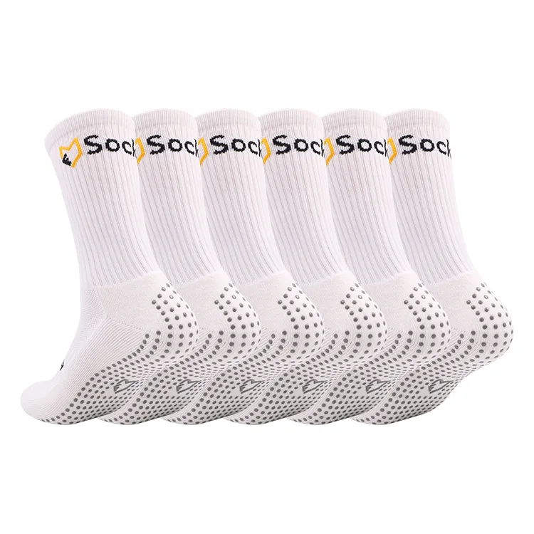 High Quality Cotton Knit Crew Sport Soccer Grip Socks Trainer Anti Slip Football Socks