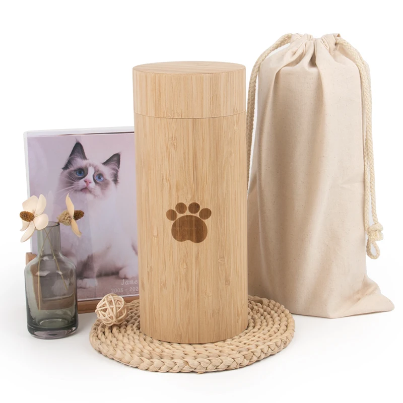 eco friendly Bamboo Urns Cremation scatter tube For human Pet Ashes sea burial green earth burial 100% biodegradable urn pet