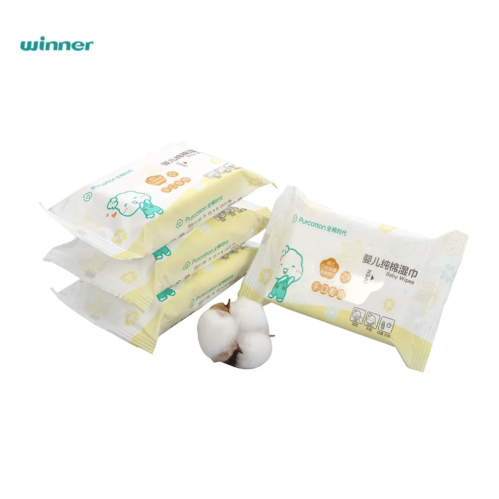 Purcotton Custom Non-Woven Spunlace Fabric Household Baby Care Wet Wipes 100% biodegradable Baby Wipes