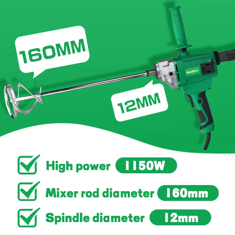 NewBeat 16mm Heavy Duty Cord Power Tools Concrete Hand Cement Electric Paint Mixer Drill Machine