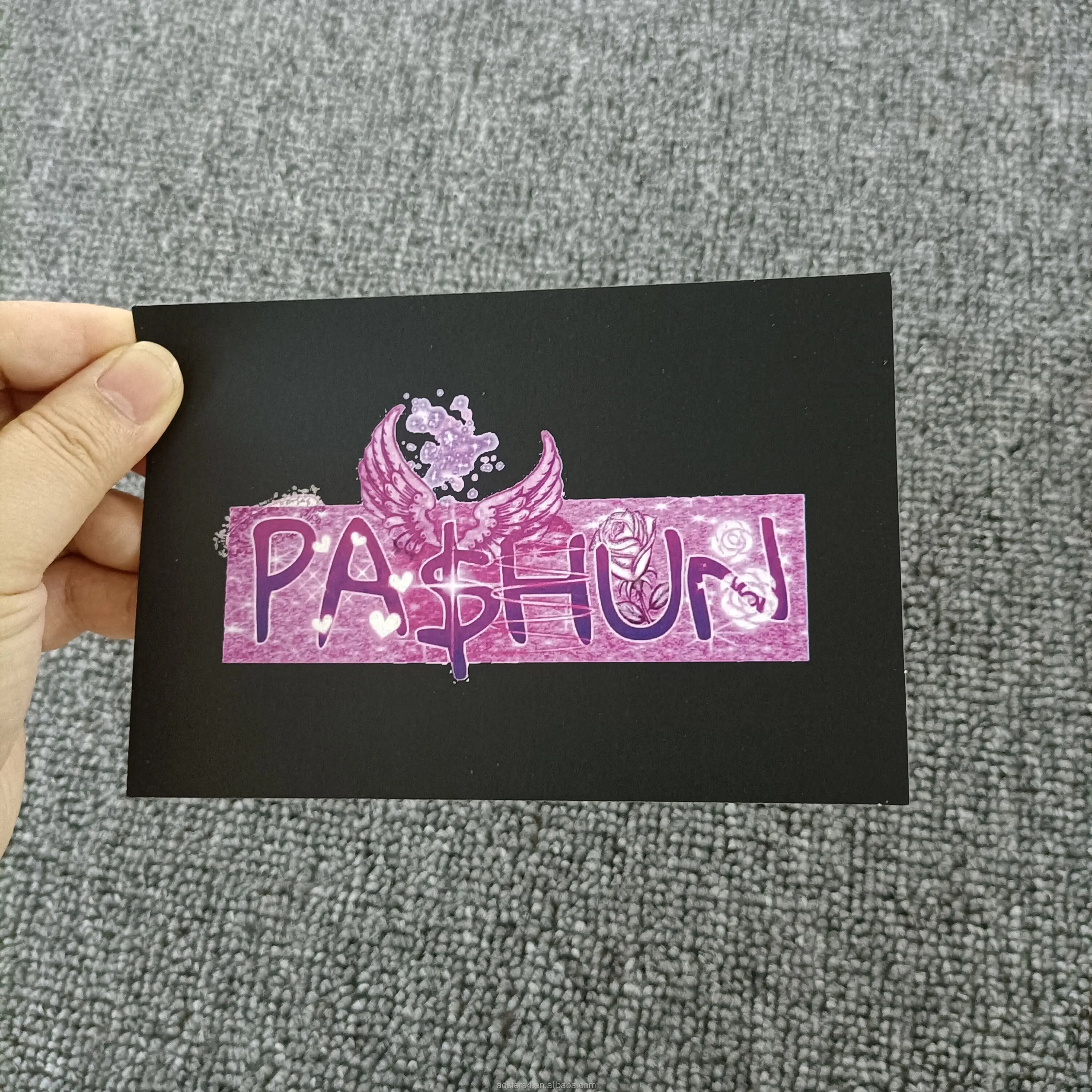 Guangzhou factory customized 300gsm coated paper card printed thank you card business card for the purchase