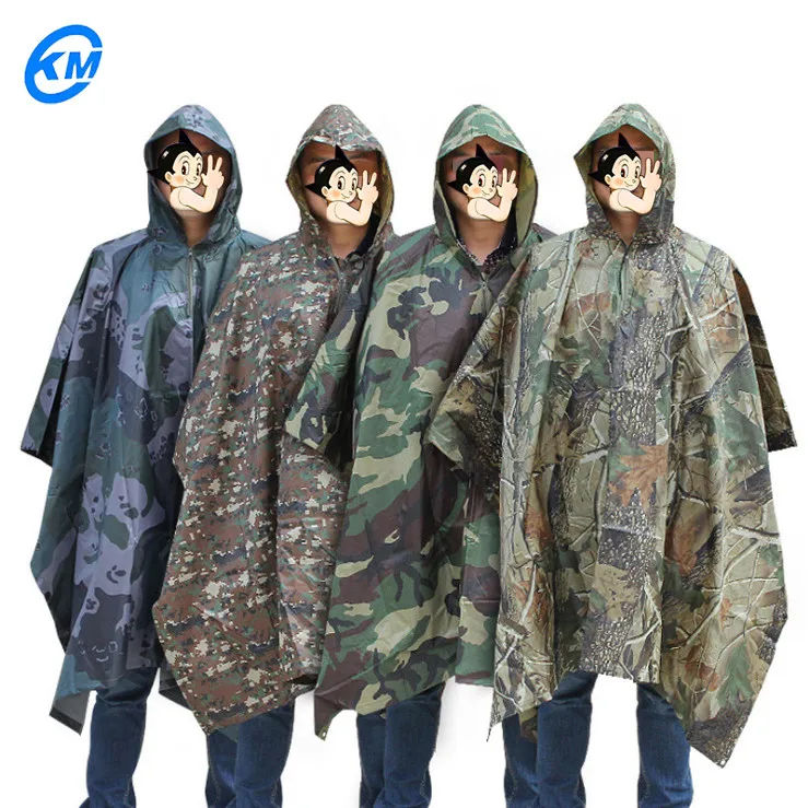 Wholesale Waterproof Polyester Taffeta Multifunction Square Rain Poncho