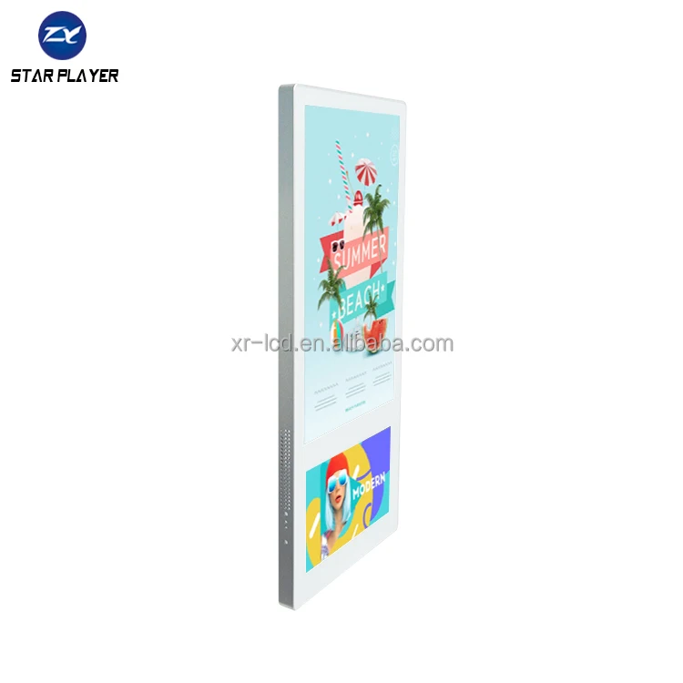 slim 18.5+10.1 inch commercial promotion lcd display screen advertising tv usb or android wifi elevator digital signage panels