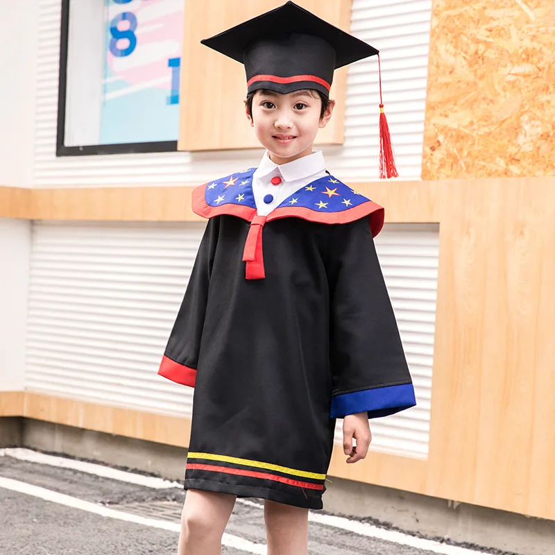 Small MOQ Graduation Gowns For Baby Cheap Customized Kids Graduation Cap and Gown