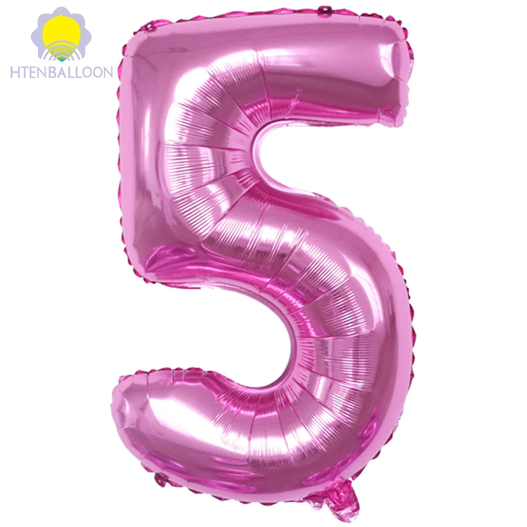
32inch Pink Number Foil Balloons Party Birthday Party Decoration Supplies Large Globe Figure Air Balloons 