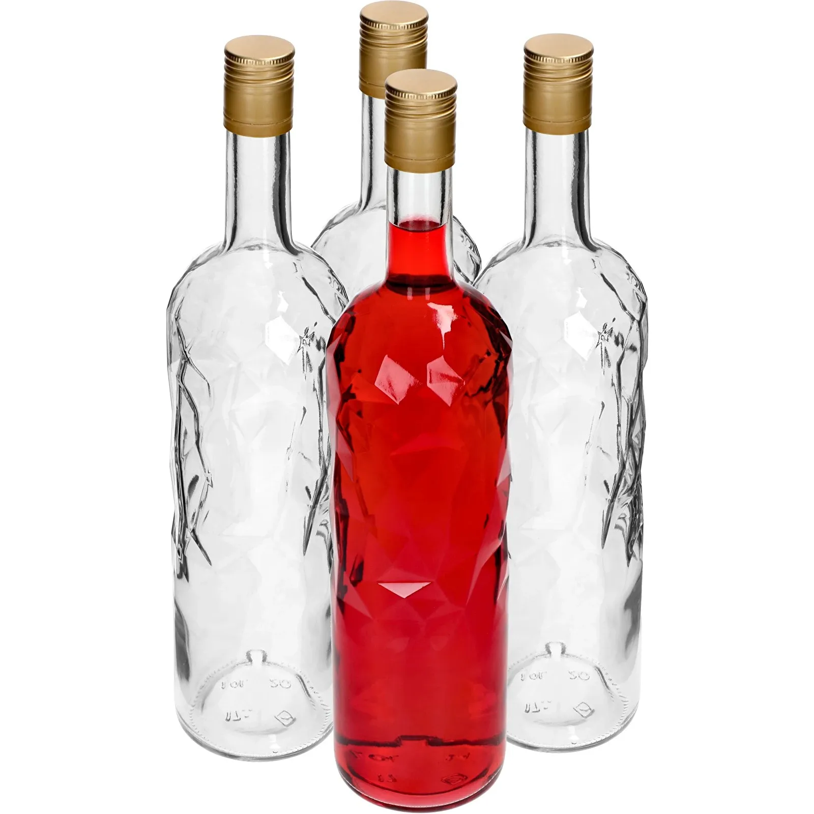 aluminum cap premium high quality clear glass vodka bottles 100cl