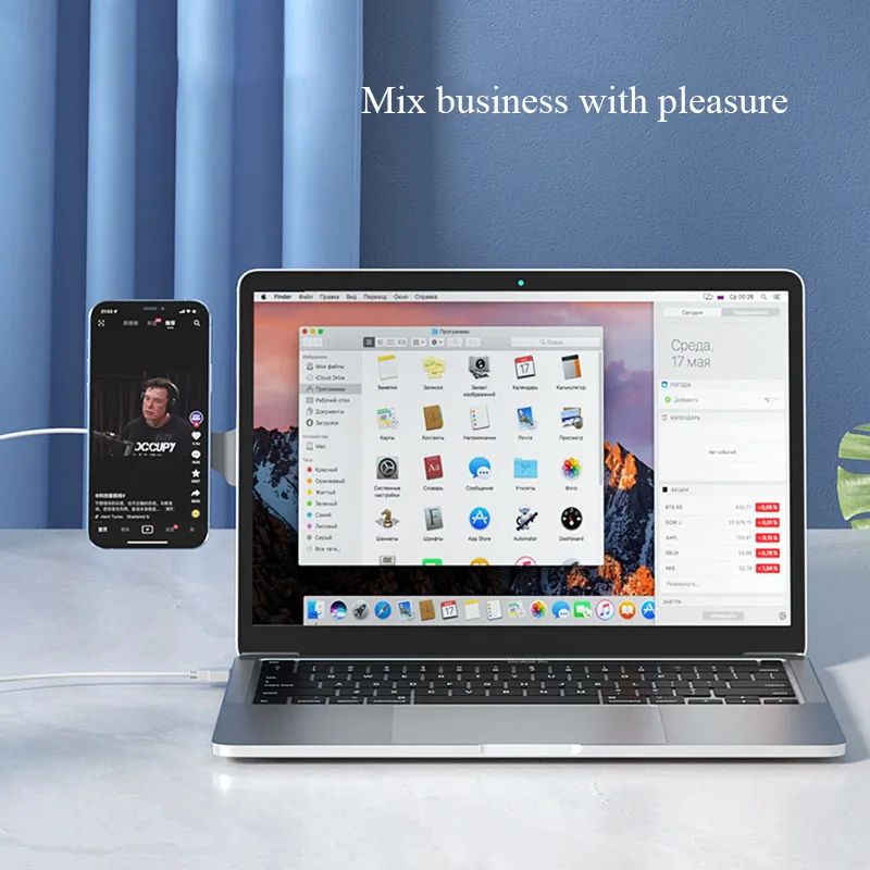 Side Mount Clip On Monitor  Multifunctional Laptop Extension Bracket Magnetic Wireless Charger Holder