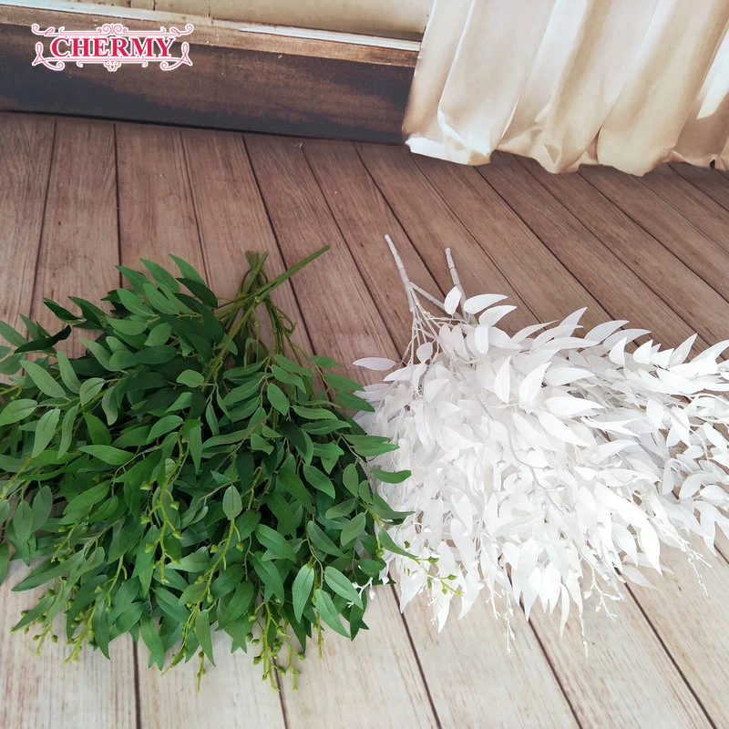 Factory Direct Sale Wedding Road Guide Layout Artificial Plant Leaves Silk Willow Leaves
