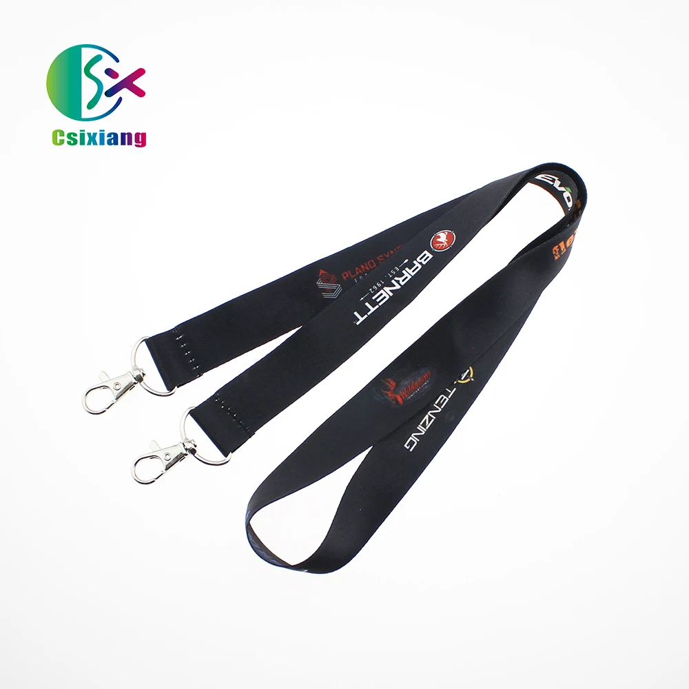 Customized Logo Sublimation Neck Strap With Double Hooks Conference Lanyard For Event