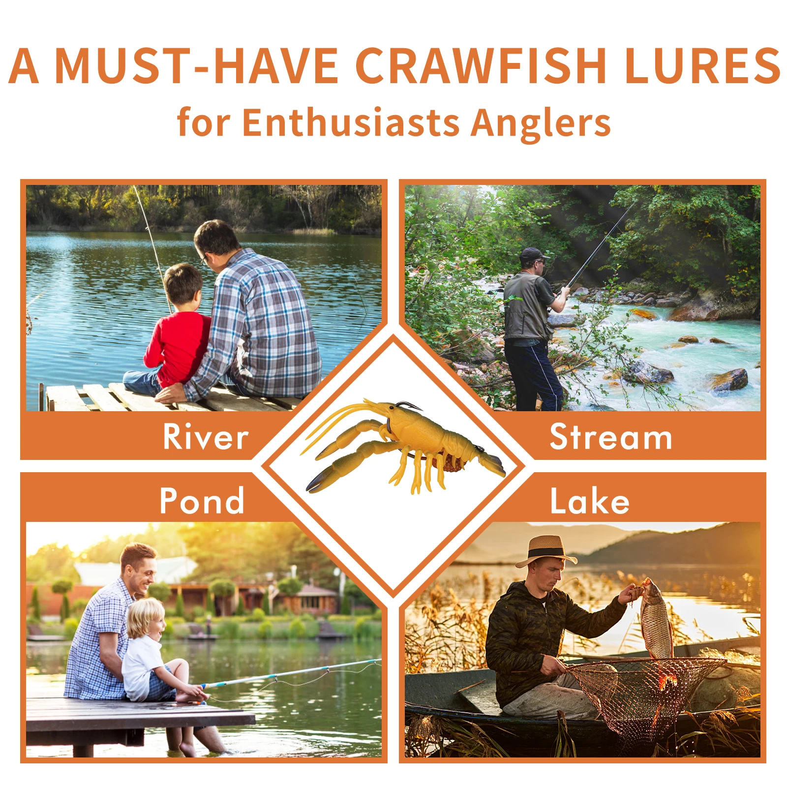 Truscend fishing tackle wholesale supplier Crawfish Lures VMC hook OEM TPE Fishing Lures for saltwater salmon