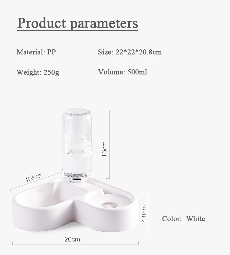 Wholesale Plastic Automatic Dog Bowls Pet Feeder Cat Feed Bowl Food Water Double Use pet feeder