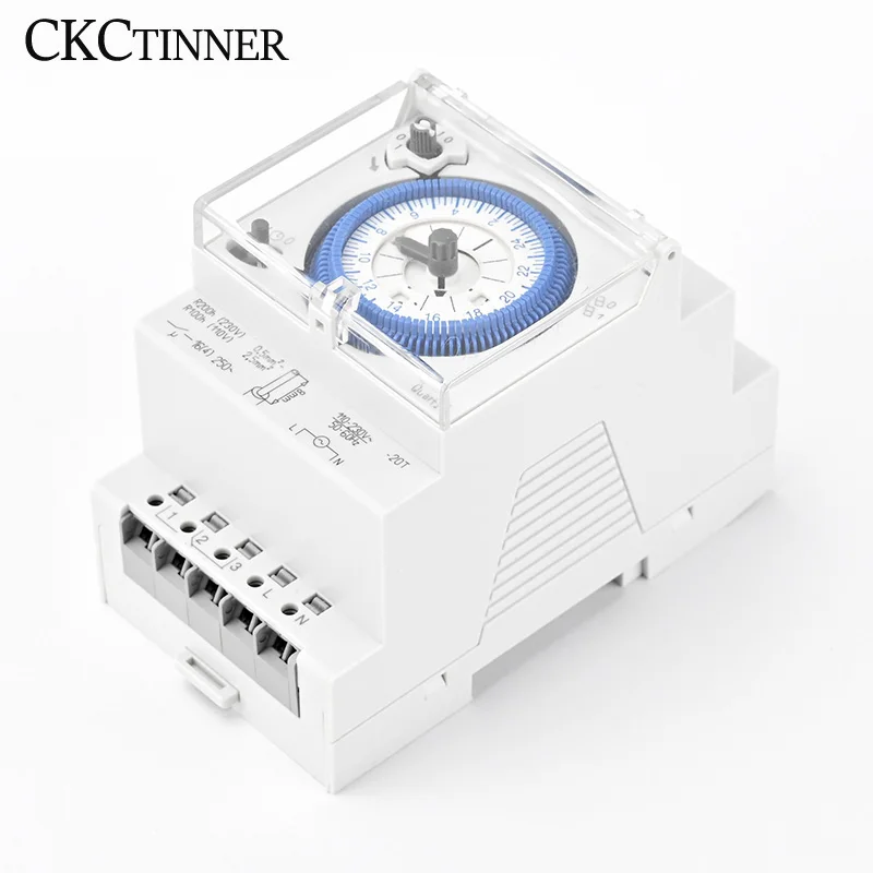 SUL181D Din Rail Mechanical Timer 24 Hour Time Switch Relay Electrical Programmable Timer Switch AC220V