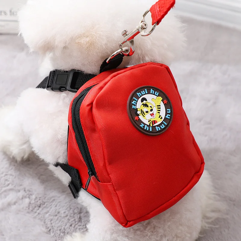 BSCI factory mochila para mascotas pet leash vest set dog walking bag oxford cloth cute pet bag walking toll wholesale