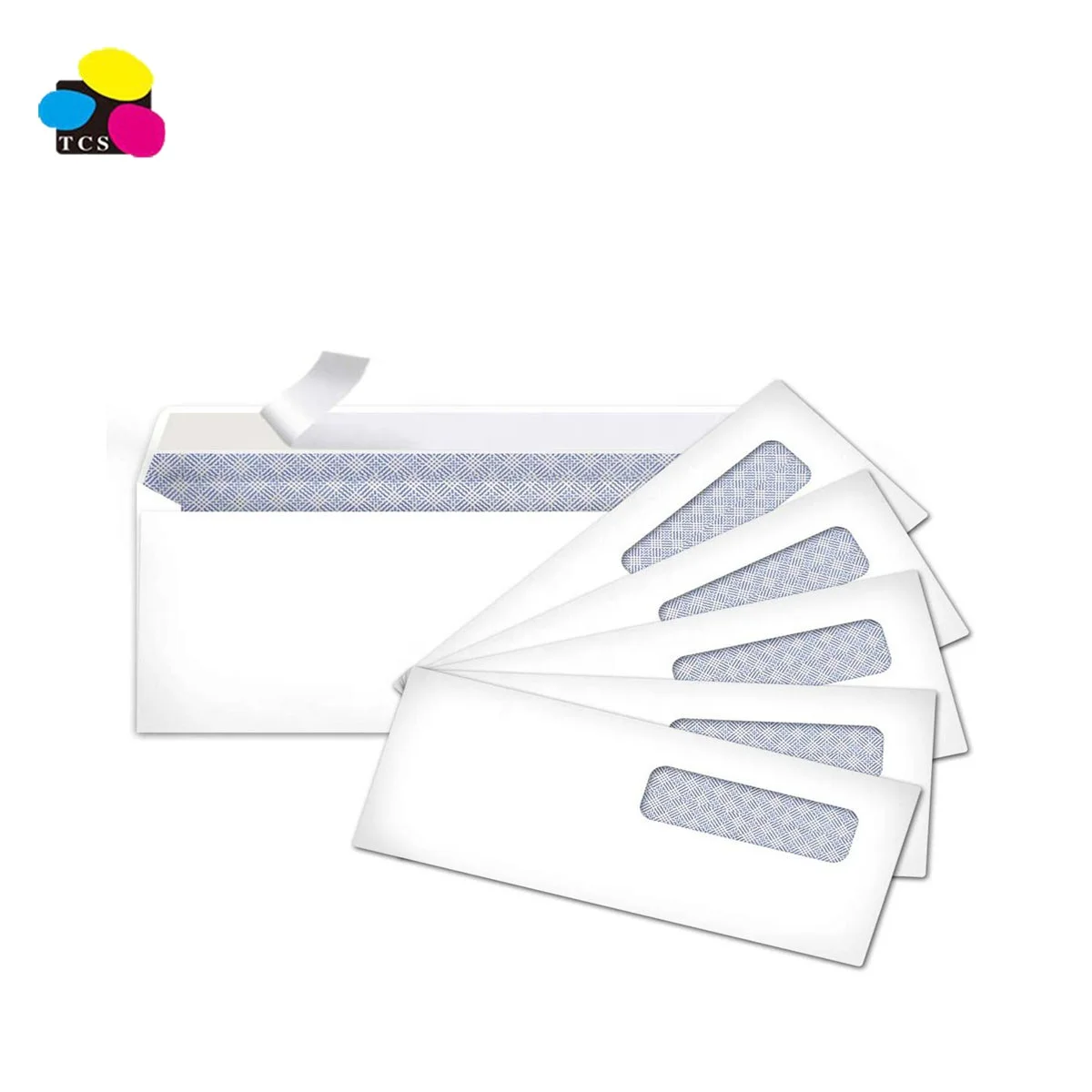 Skywing Hot sale Custom #10 Security-Tinted Left Window 500 Pieces Per Box White Envelopes With Peel & Seal