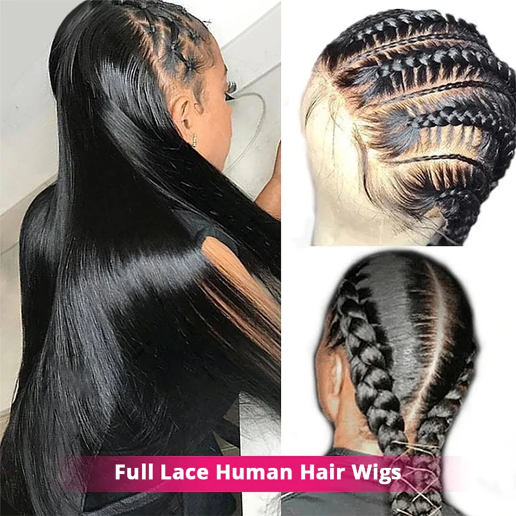100% Human Hair Full Lace Frontal Wig Pre Plucked Brazilian Full Lace Wigs With Baby Hair For Black Women
