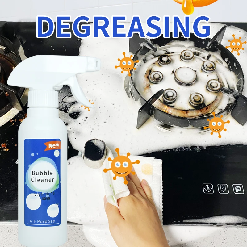 Kitchen Grease Cleaner Remove Multi-Purpose Foam Cleaner Bubble Cleaner Household Cleaning Tool Bubble Spray Kitchen 200ml