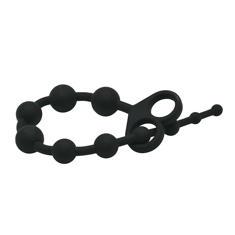 Ninghao Anal Beads with Pull Ring Medical Grade Silicone 10 Balls Anal Chain for Man Women