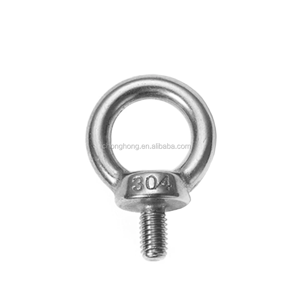 High Quality High Polished Eye Bolt,M6 M8 M10 M12 DIN 580 Stainless Steel AISI 304/316 Lifting Bolt China Supplier