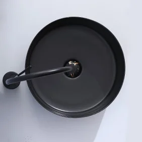 Hot sale marble pattern countertop sink ceramic art hand wash basin countertop matte black bathroom sinks