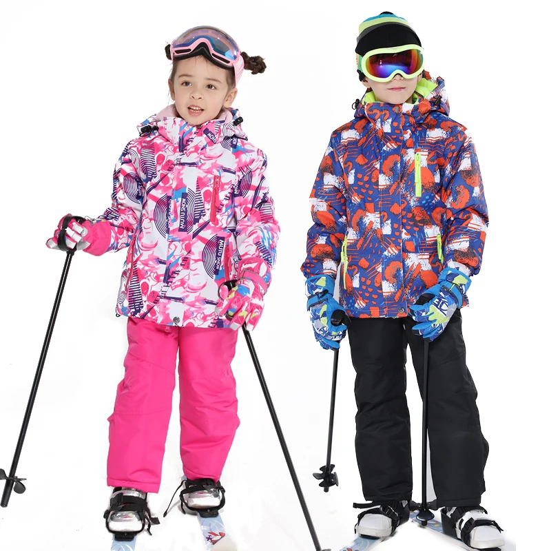 
Kids Ski Suit Windproof Waterproof Warm Snow Set Pants Winter Skiing 