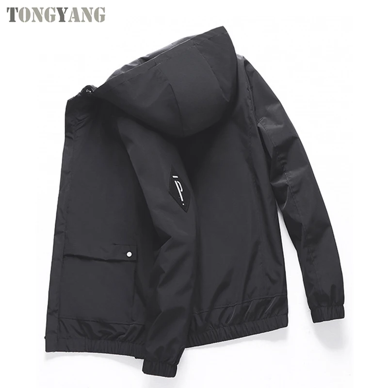 TONGYANG New Fashionable Zipper-Up 100% Polyester Fiber Surface Jacket For Man High Quality Basic Style Solid Color Jackets