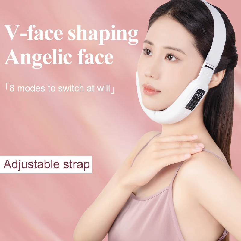OEM Electric V Line Face Lifting Machine Double Chin Reducer Blue Red Light Anti Aging Wrinkles Remover Chin Slimming Massager