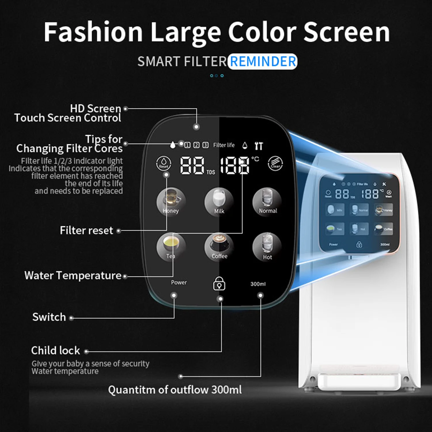 Desktop Reverse Osmosis Water Purifiers Machine Household RO Water Purifier for Home Office apartment