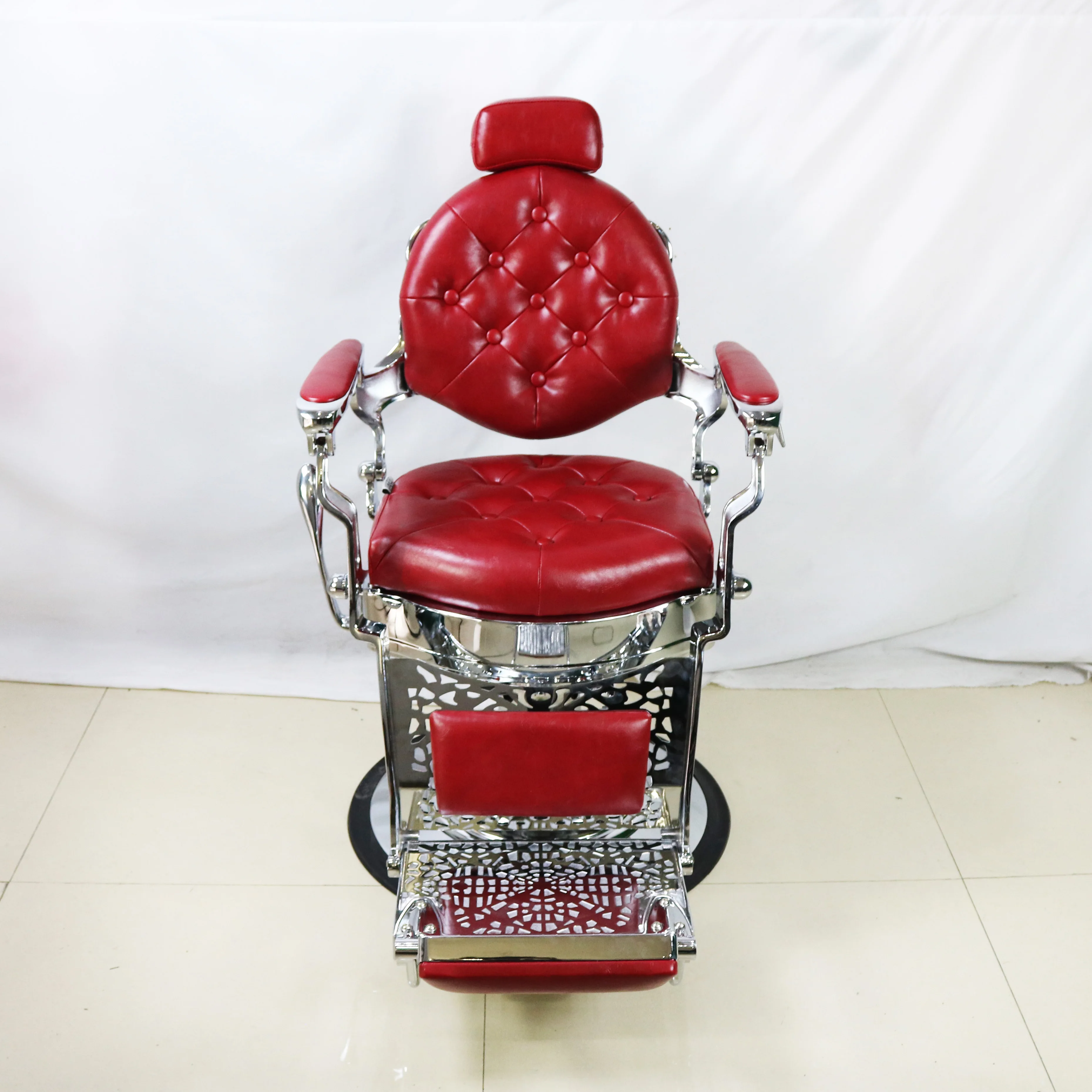 Aluminum alloy red barber shop hair salon reclining barber hair chair