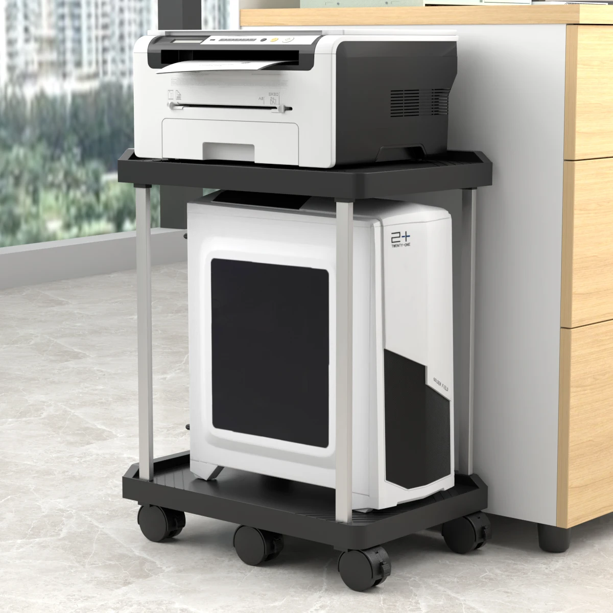 Adjustable Height Universal Laptop Stand Wide Base with Retractable Bracket MDF Material Office & Home Computer Desk School Use