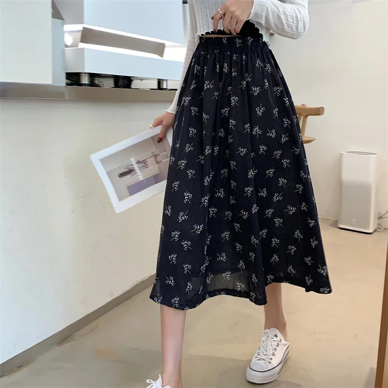 L68 2022 summer new wholesale hot sale high quality cheap skirt skirt Chiffon floral skirt