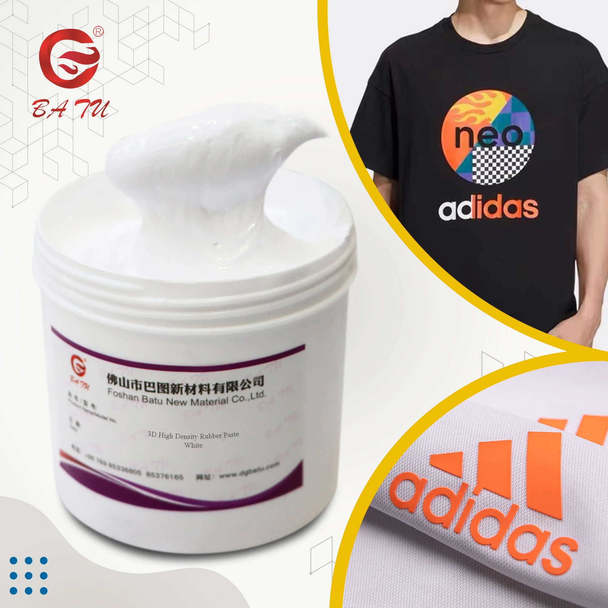 3D high density rubber paste screen printing inks high density ink