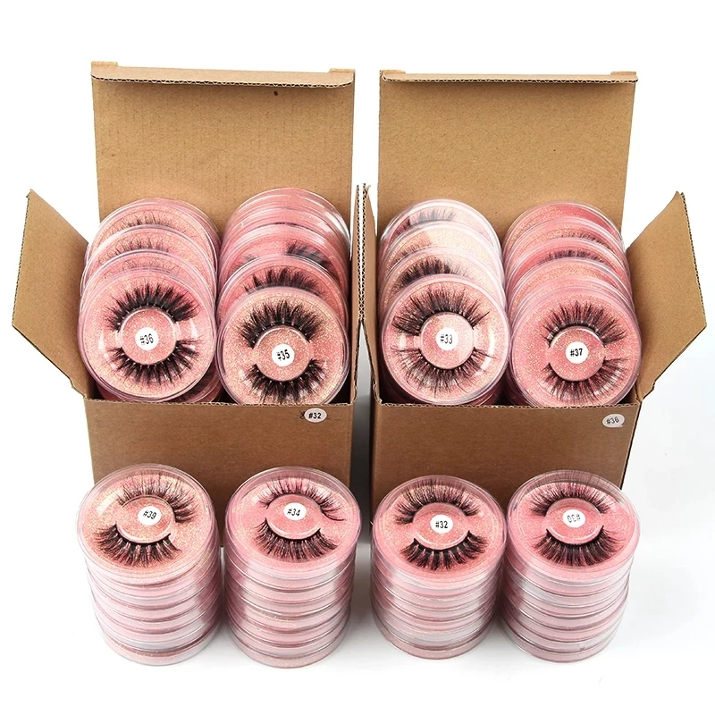 Free Sample Private Label Full Strip False Eye Lashes Vendor 100% Real 3D 5D 25mm 25 mm Mink Eyelashes With Custom Packing Box
