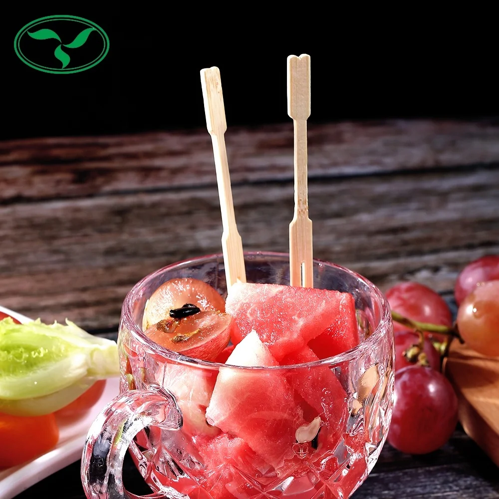 Party Use High Quality Disposable Mini Bamboo Picks Bamboo Food Cocktail Fruit Fork
