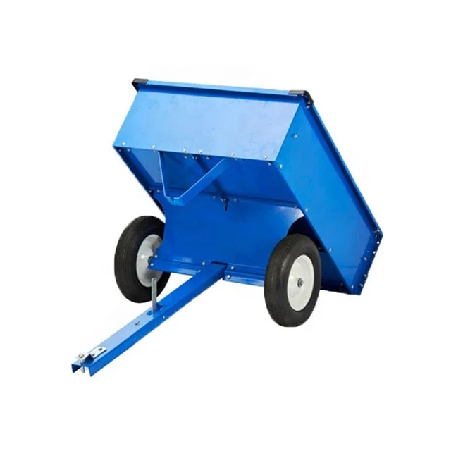 
10 Cu 2 wheels tow behind lawn tractor attachments mower dump cart garden trailer 