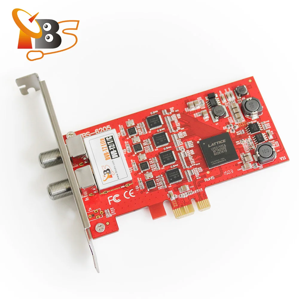 
 TBS6205 DVB-T2/T/C Quad TV тюнер PCIe карта для просмотра каналов UK Freeview SD и HD  
