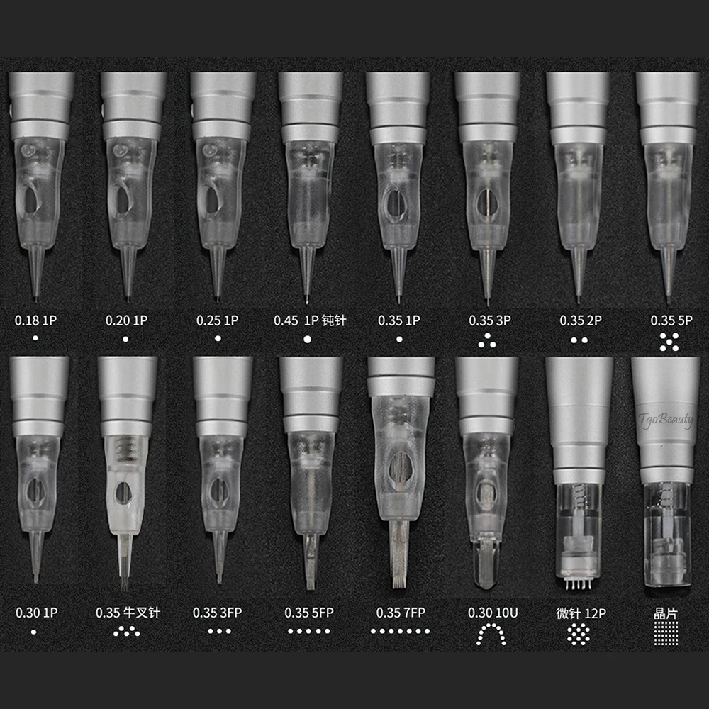 Professional Disposable Sterilized Permanent Makeup Cartridge Needle 9mm Screw Tattoo Needle for Cartridge Machines Supplies