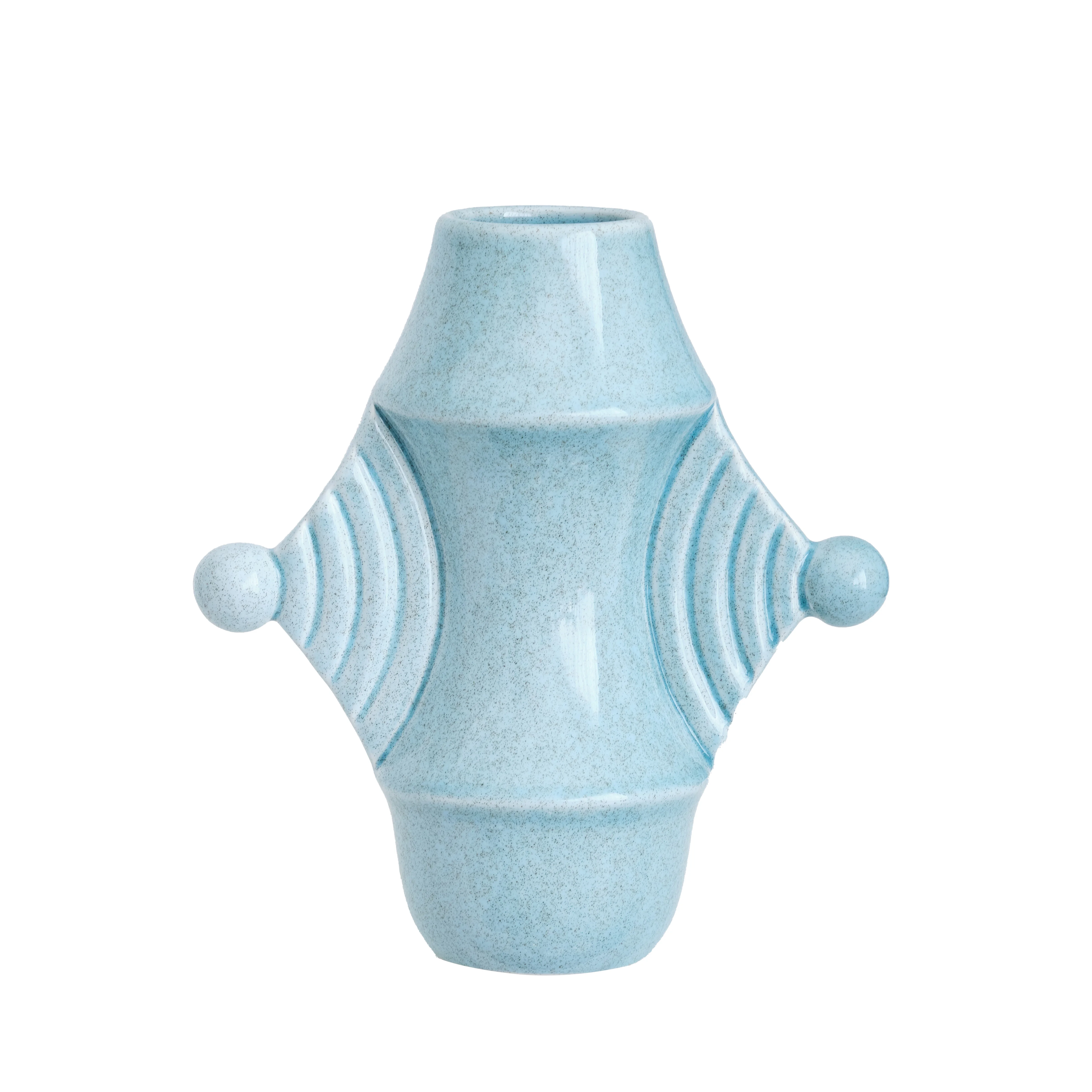 New arrival Home decoration Blue plant vase Simple Design Glossy Glaze ceramic flower vase