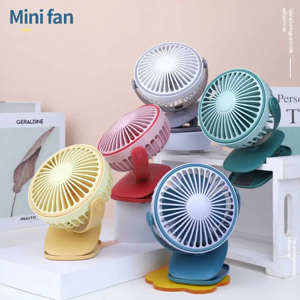 Small Rechargeable Battery Fans 360 Degree Oscillating Electric Fan Usb Charger Portable Clip On Desk Mini Fan