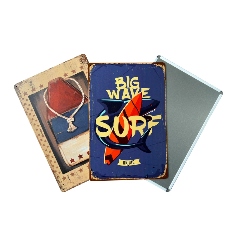 decoration painting poster wholesale decor craft plate vintage embossed tin metal sign