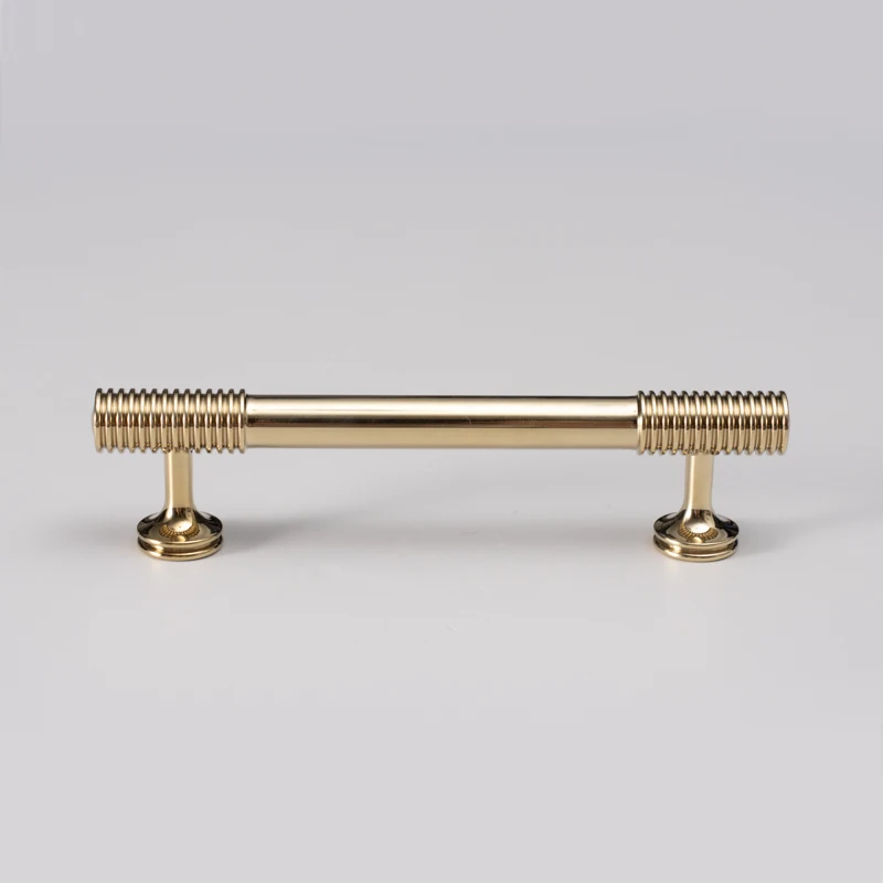 Solid Brass New Style Furniture Cabinet Drawer Kitchen Door Wardrobe Handle High End Thread Design Handle T-Bar Custom Handle