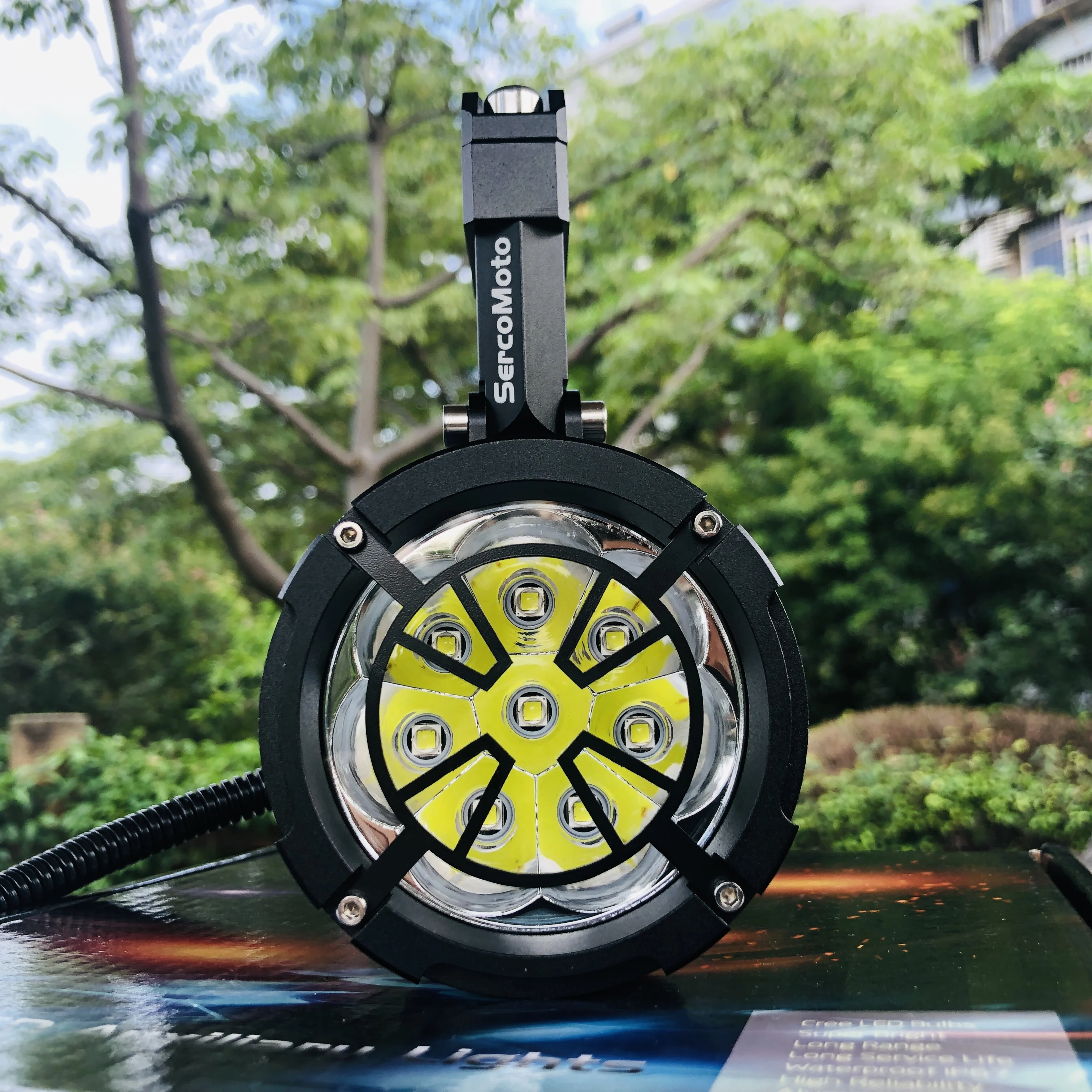 Sercomoto 2020 12V 60W gold motorcycle led fog lights CE Certificated China Supplier run with DC LED Motorcycle way for r1200gs