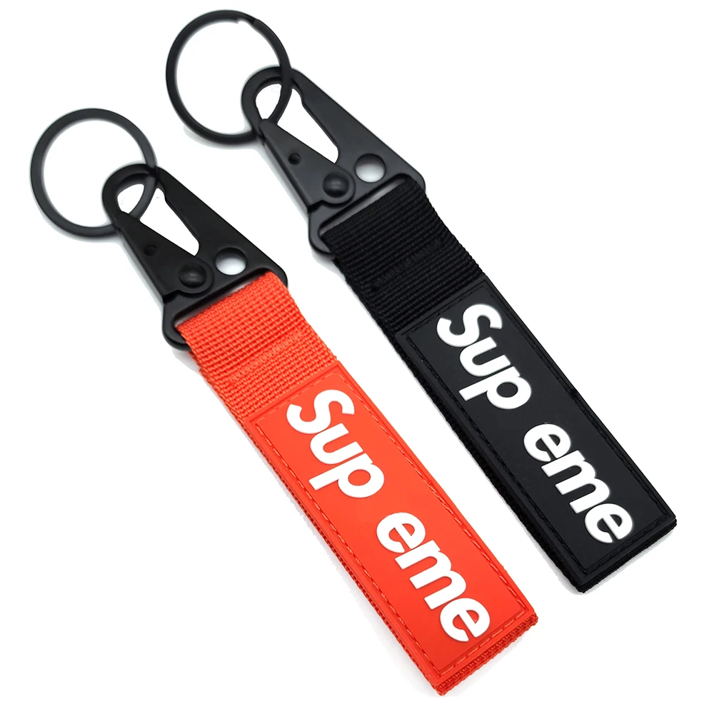 YYX Jdm Wristband Keychain Custom Rubber Logo Short Lanyard EDC Keychain with Eagle Beak Hook and Key Ring