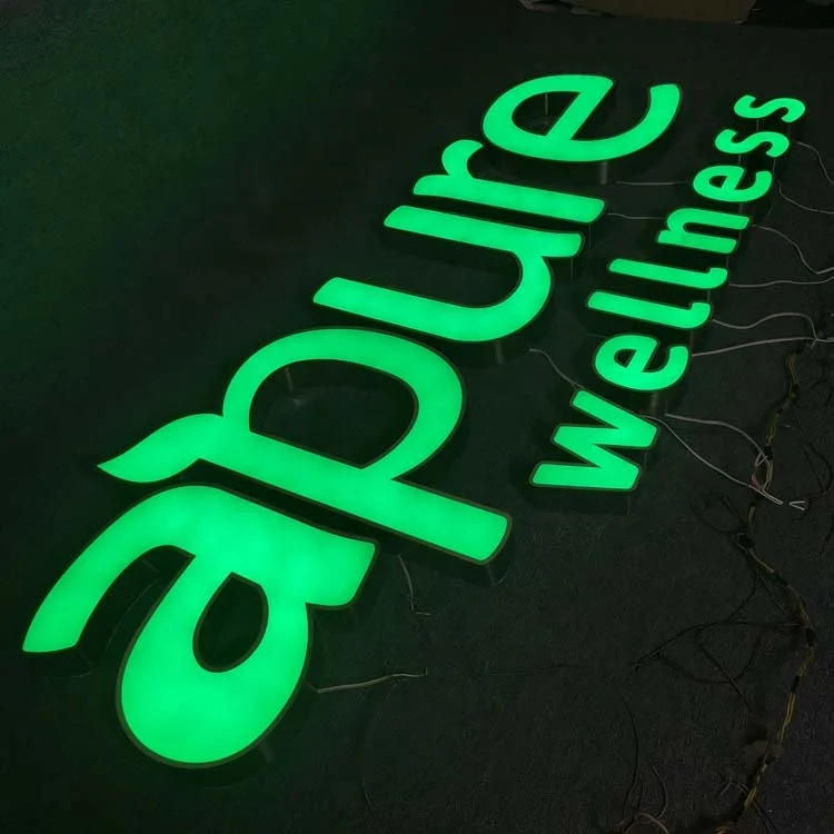 Green Face Color LED Logo Signage Face Lit Channel Letter