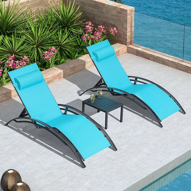Outdoor folding beach pool sun bed rattan outdoor furniture chaise lounge chair pool swimming